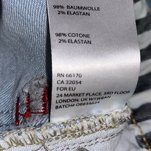 BDG Urban Outfitters Girlfriend Jeans Button Fly Light Wash Raw Hem Size 28 - Picture 7 of 8